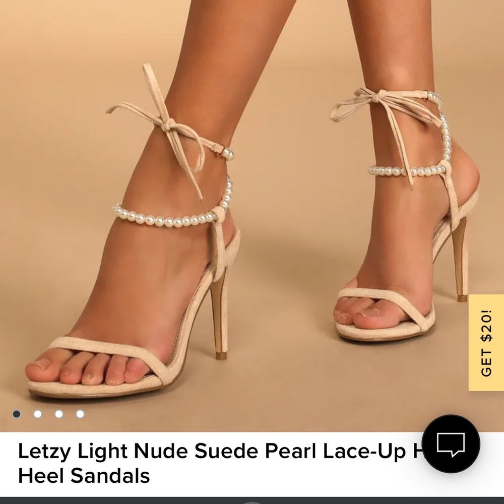 Lulus Letzy Pearled Lace Up High Heel